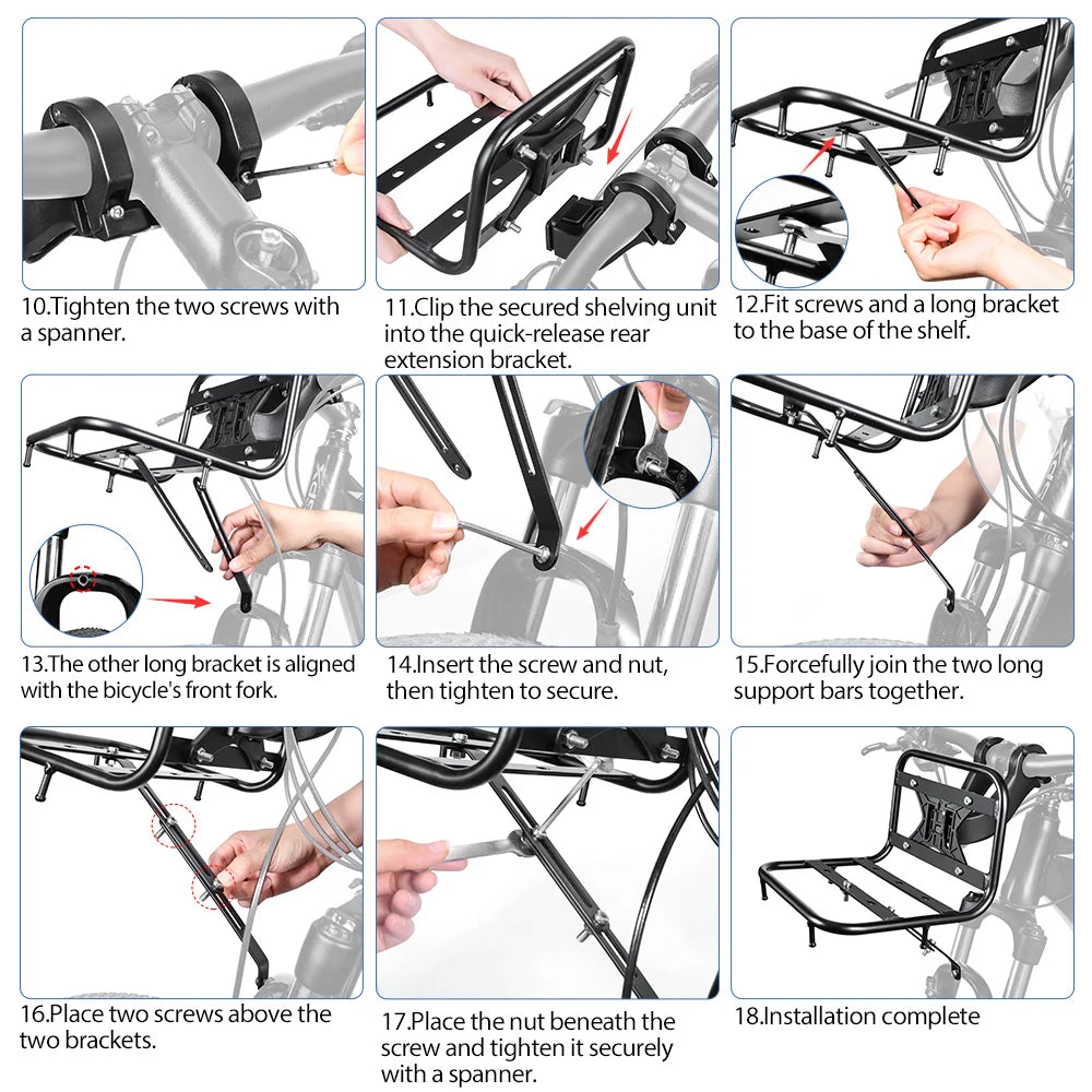 MTB Front Rack Carrier for Bicycle Panniers and Cargo