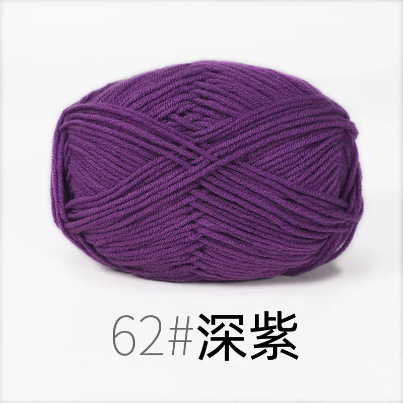4-Ply Soft Cotton Blend Yarn for Knitting and Crochet