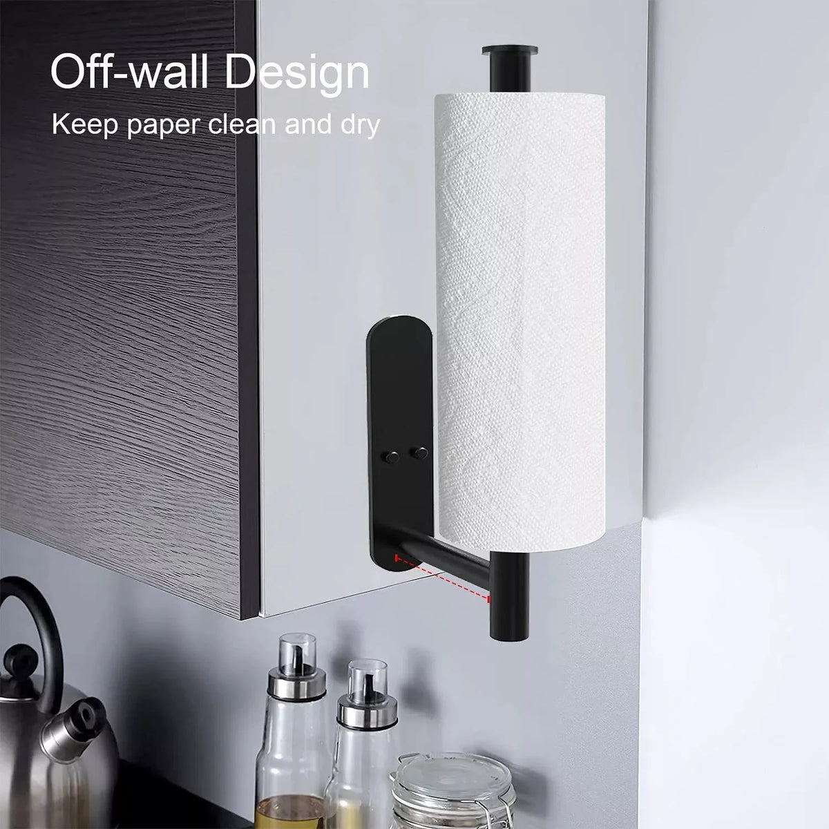 Stainless Steel Adhesive Paper Towel Holder for Kitchen & Bathroom