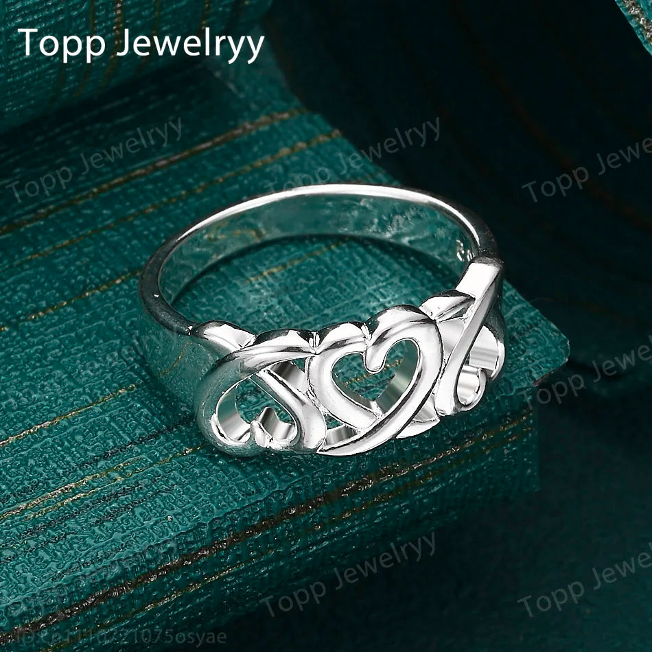 925 Sterlingsilber Lochherzring