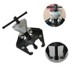 A two-arm puller tool used for alternator and bearing removal, shown with a close-up of the mechanism.