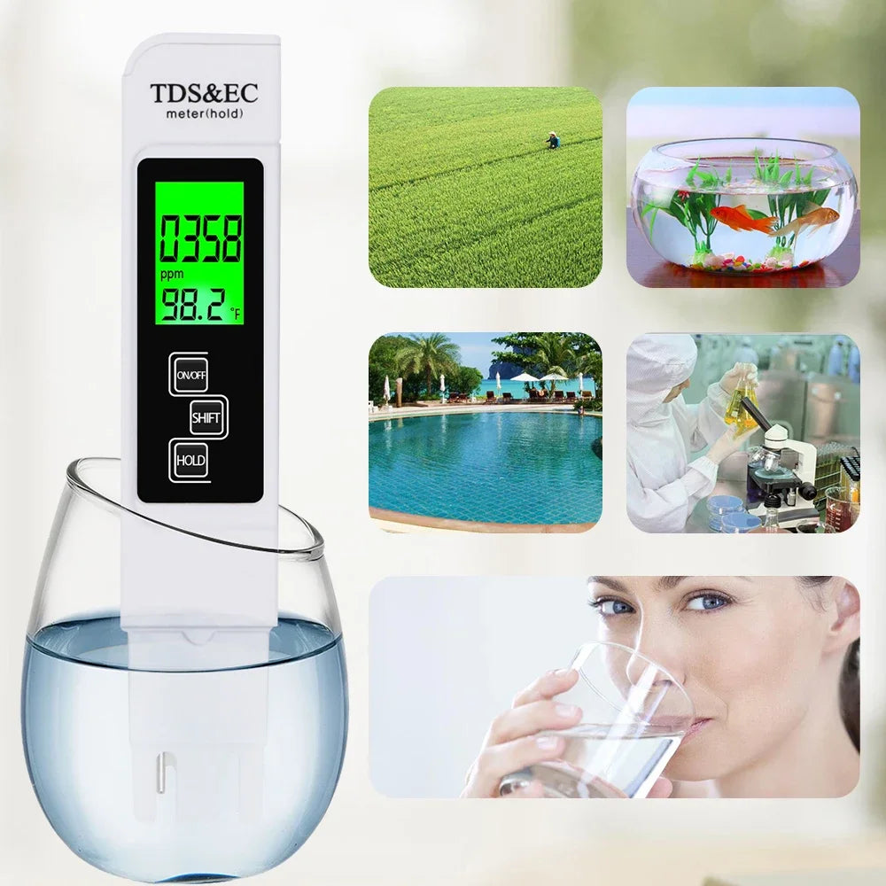 3-in-1 Digital TDS/EC/Temperature Water Quality Tester Pen