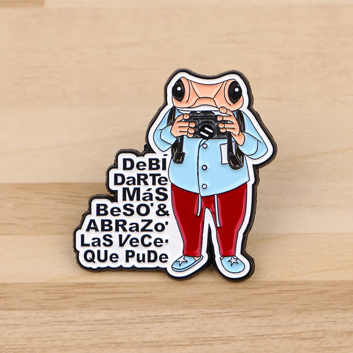 Cute Frog Enamel Pin with Sarcastic Quote