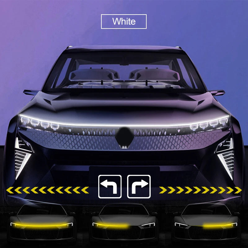Dynamic LED Hood Light Strip with Turn Signals
