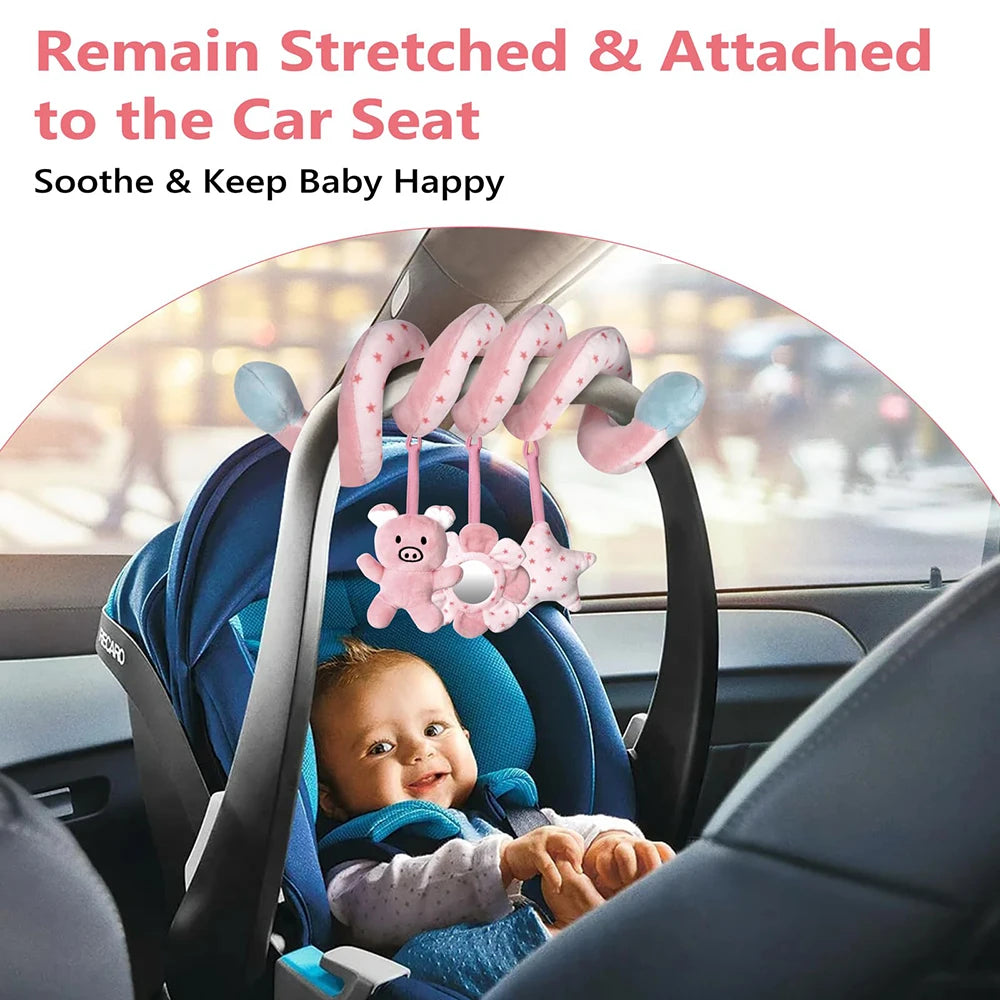 Spiral Baby Activity Toy with Mirror, Rattles, and Squeaker