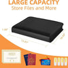 Black fireproof and waterproof expanding file organizer with multi-pocket accordion design