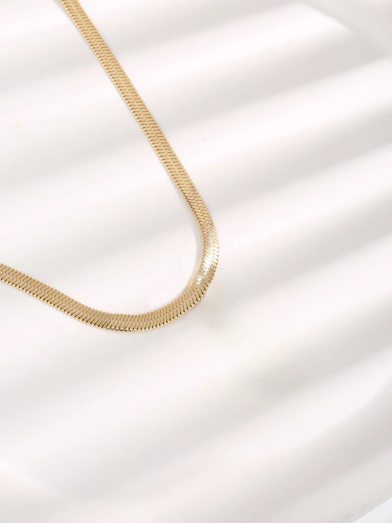 Gold-Plated Stainless Steel Snake Chain Necklace