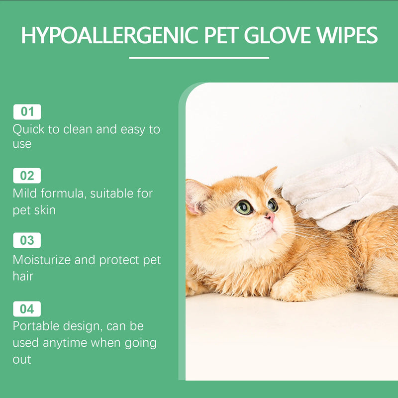 Disposable Pet Cleaning Gloves with Coconut Oil & Glycerin
