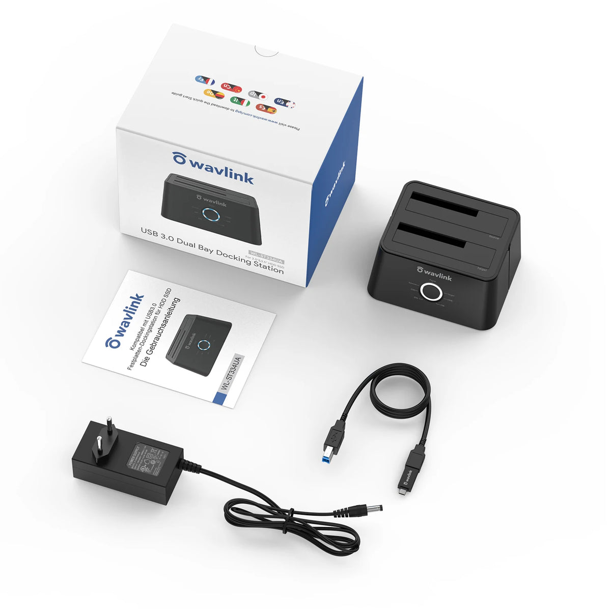 Dual Bay SATA Hard Drive Docking Station with Offline Clone Function