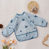 Waterproof Long-Sleeve Baby Bib with Catch-All Pocket