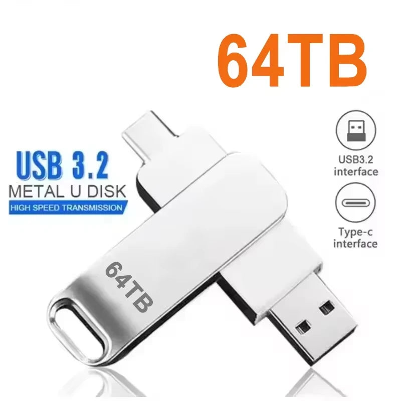 High-Speed USB 3.2 Flash Drive with Dual Type-C & USB Connectors
