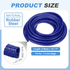 Blue rubber steel flexible U-channel edge protector trim coiled for use with a 1-3 mm edge.