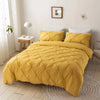 3D Buttoned Pleated Duvet Cover Set with Pillowcases