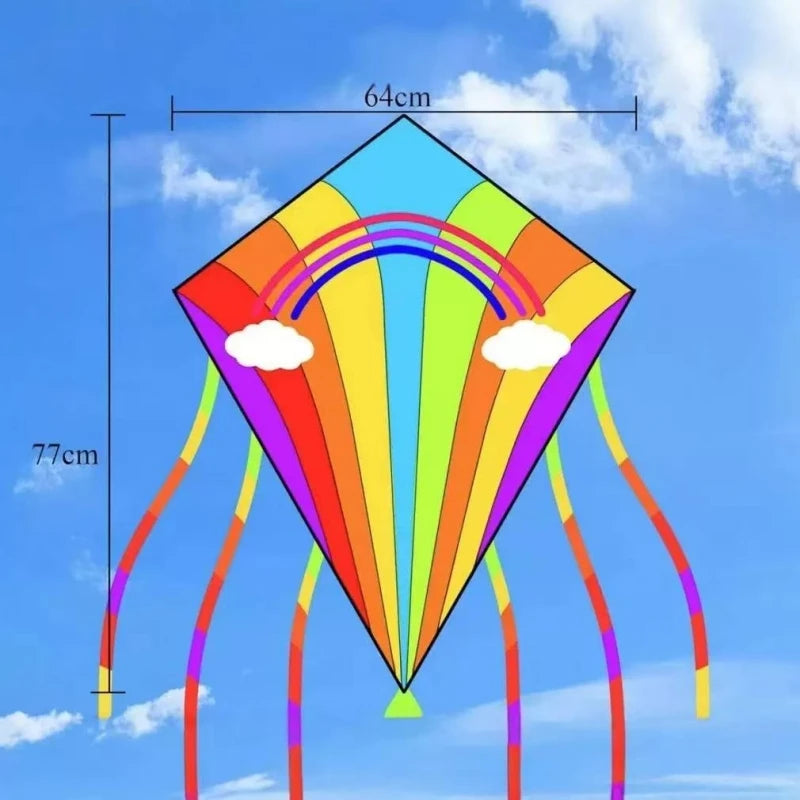 Colorful Rainbow Nylon Kites with 100m Line