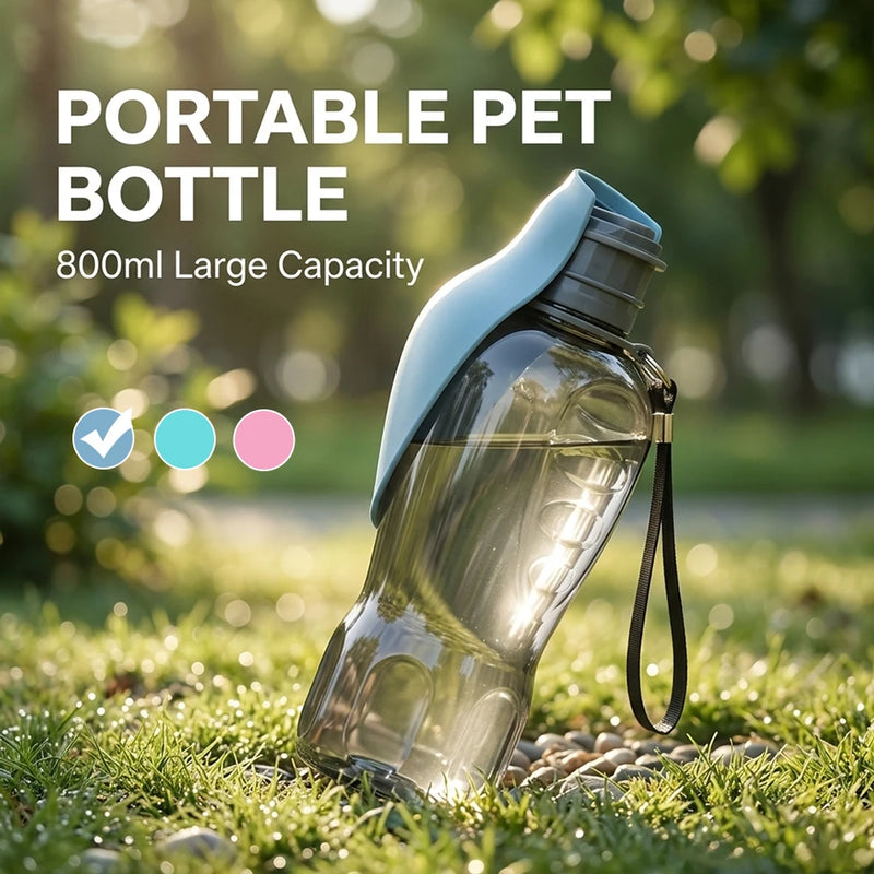 Botella de Agua Plegable para Mascotas con Bebedero
