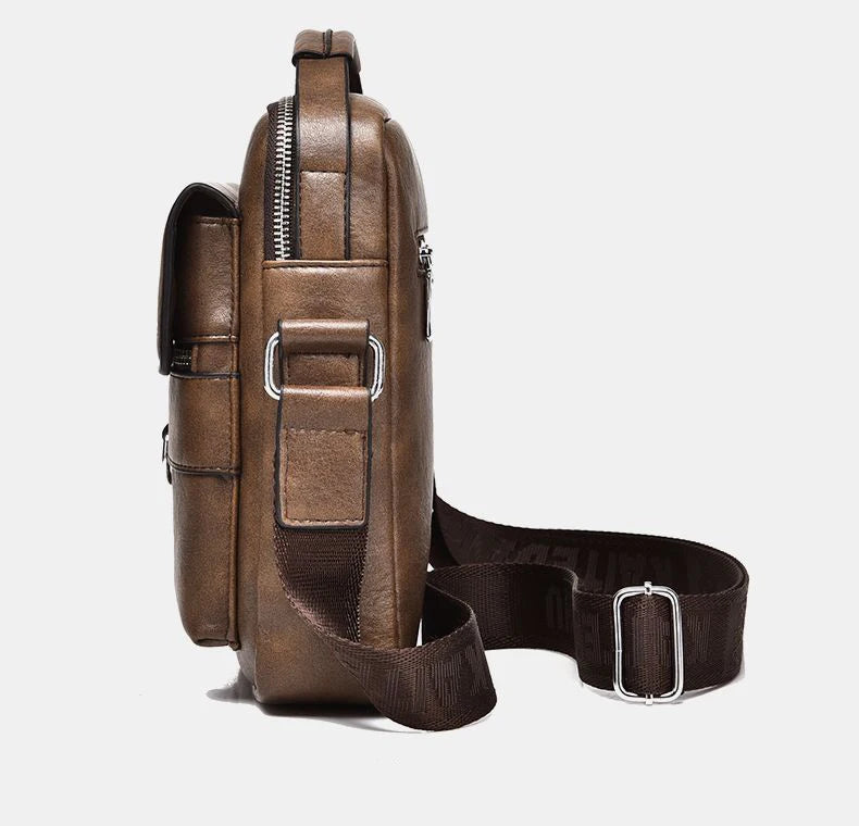 Vintage Leather Messenger Bag for Men – Classic Crossbody Shoulder Bag