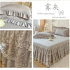 Lace Ruffled Bed Skirt with Non-Slip Mattress Cover