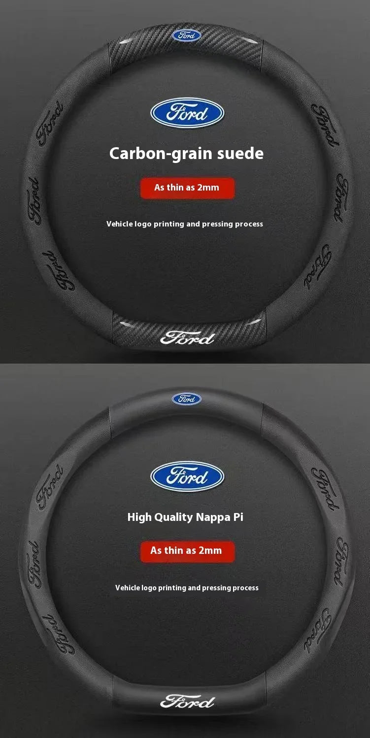 Carbon Fiber Steering Wheel Cover for Ford Models