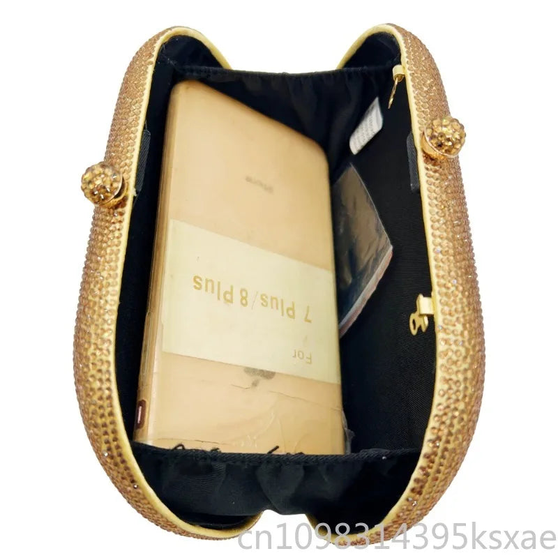 Rhinestone Evening Clutch with Chain Strap
