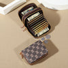 Vintage Zippered Card Holder Wallet with Coin Pocket