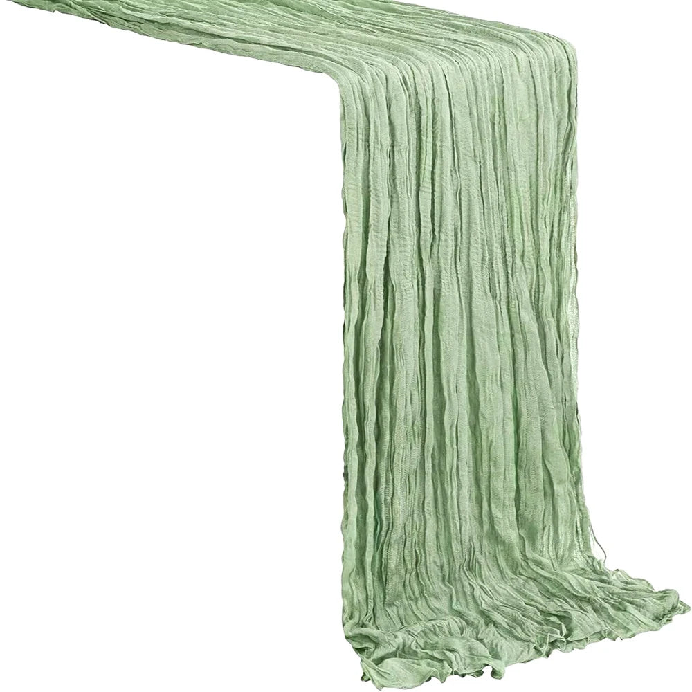 Sage Green Gauze Table Runner