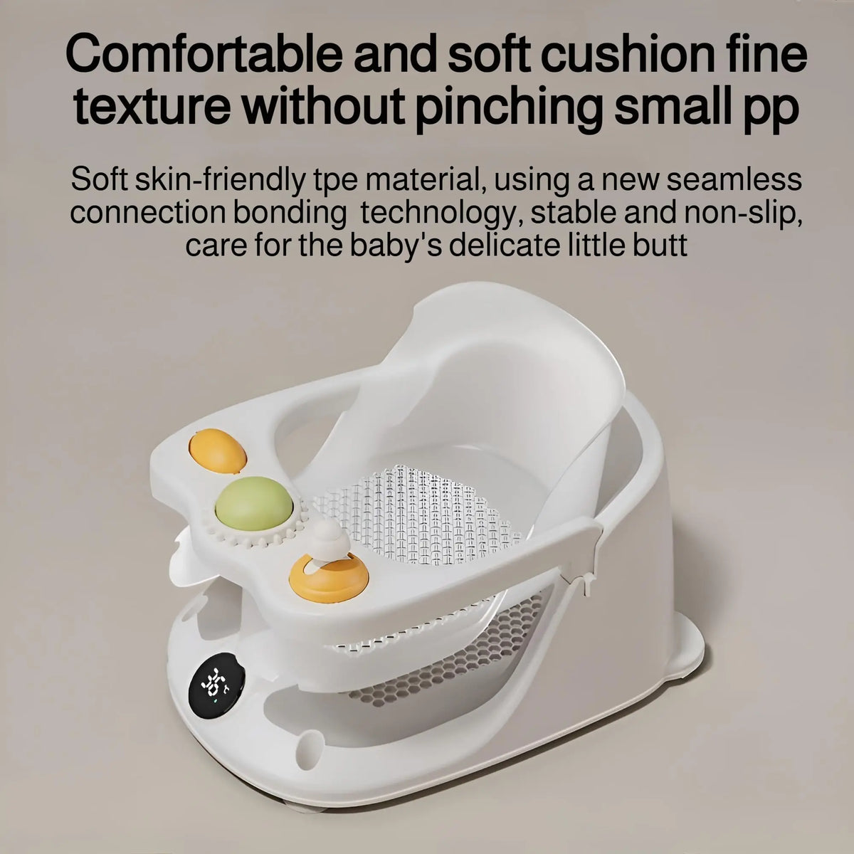 Comfortable Baby Bath Seat with Non-Slip Suction Cups