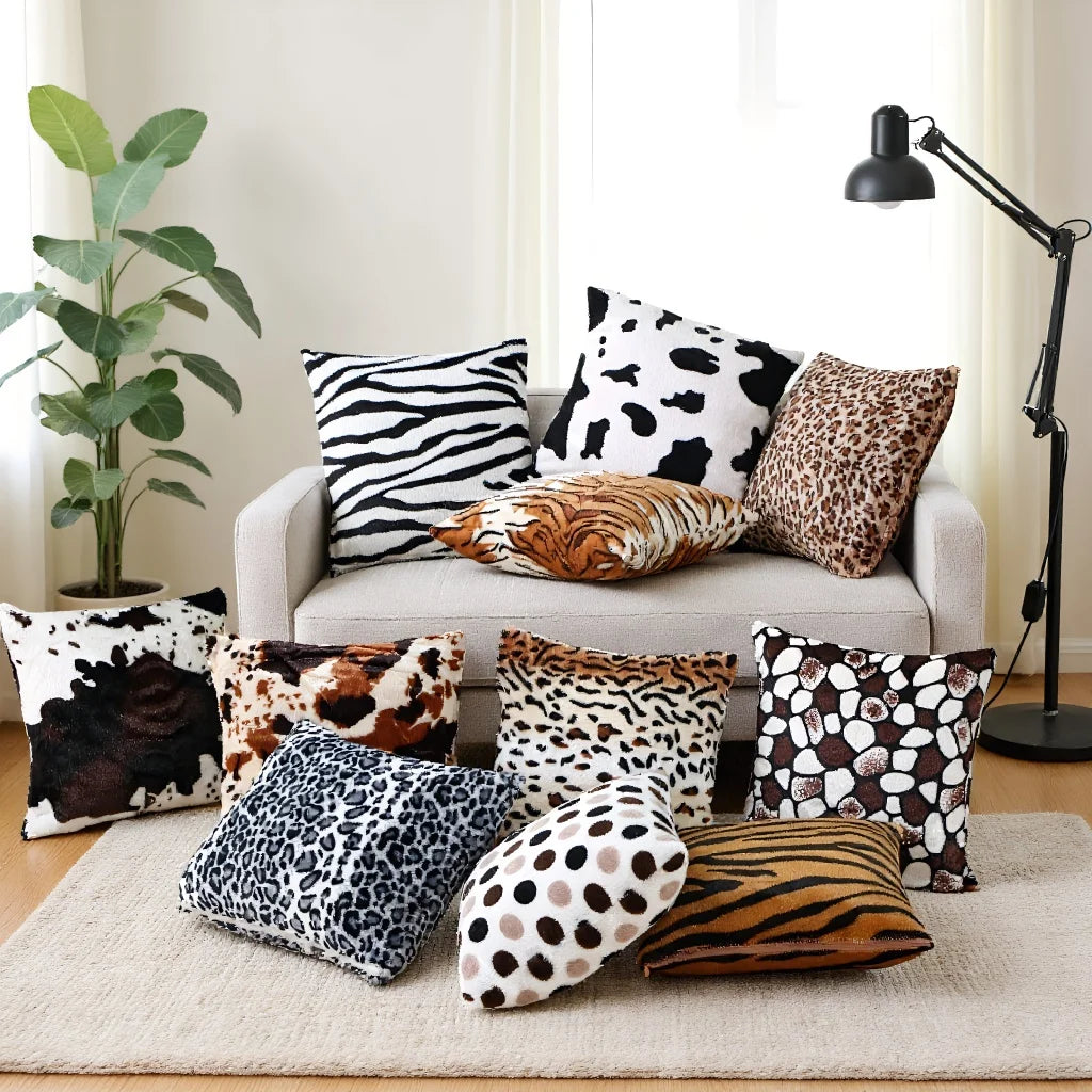 Leopard Print Throw Pillow Covers (Set of 2)