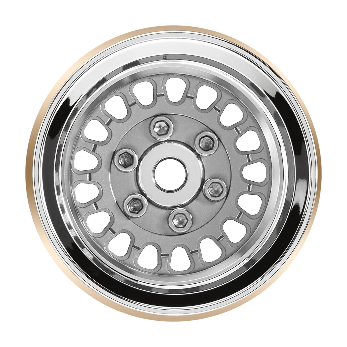 INJORA 1.0" Modular Beadlock Wheels for 1/18 1/24 RC Crawlers - Brass & Aluminum