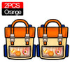 Two orange cartoon backpack goodie bags for kids party favors