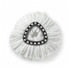 White triangular microfiber mop pads with a textured, fibrous surface.