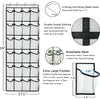 White over-the-door mesh shoe organizer with durable stitching and large pockets for shoes.