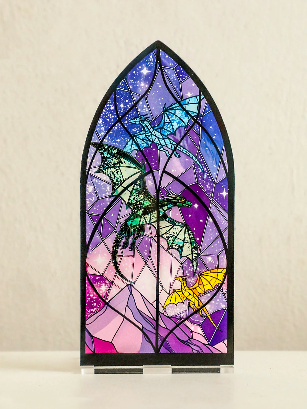 Acrylic Rose Gothic Arch Bookend for Bookshelf Decor