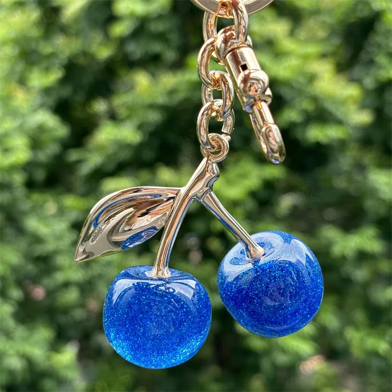 Crystal Fruit Bag Charm Keychain