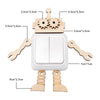 A wooden busy board set featuring various puzzle pieces and components for fine motor skill development.
