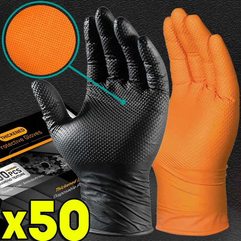 Heavy-Duty Textured Nitrile Work Gloves