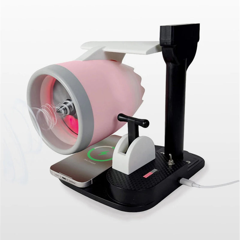 Desktop-Turboventilator mit Luftbefeuchter und kabelloser Ladefunktion