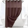Double-Layer Waffle Shower Curtain with Built-in Snap Liner