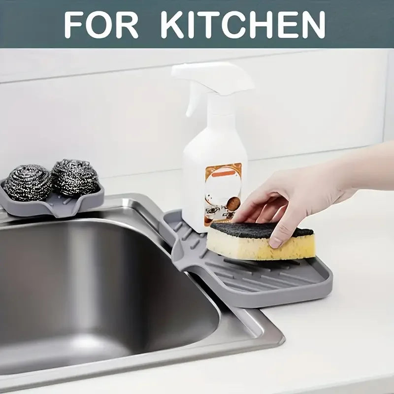 Multifunctional Silicone Faucet Mat and Kitchen Sink Organizer