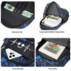 Wasserfeste Graffiti-Rucksack mit verschiedenen internen und externen Taschen und Fächern.