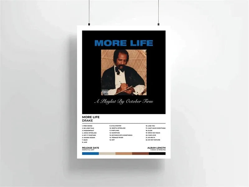 A canvas print featuring Drake's album art for More Life titled A Playlist by October Firm.