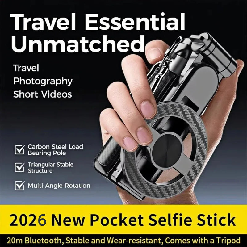 Magnetic Selfie Stick with Bluetooth Remote