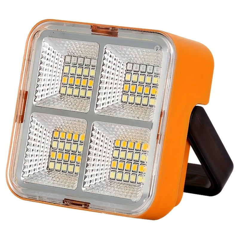 Solar-Powered LED Work Light with Portable Design