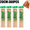 A set of 360 natural bamboo skewers with green tips for BBQ and grilling.