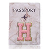 Embroidered Letter Passport Holder with Card Pocket