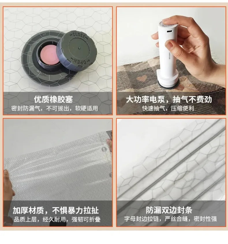 15-Piece Vacuum Storage Bag Set with Rechargeable Pump