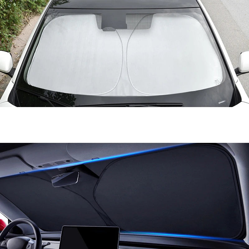 Titanium Silver Car Windshield Sunshade with Heat & Glare Protection