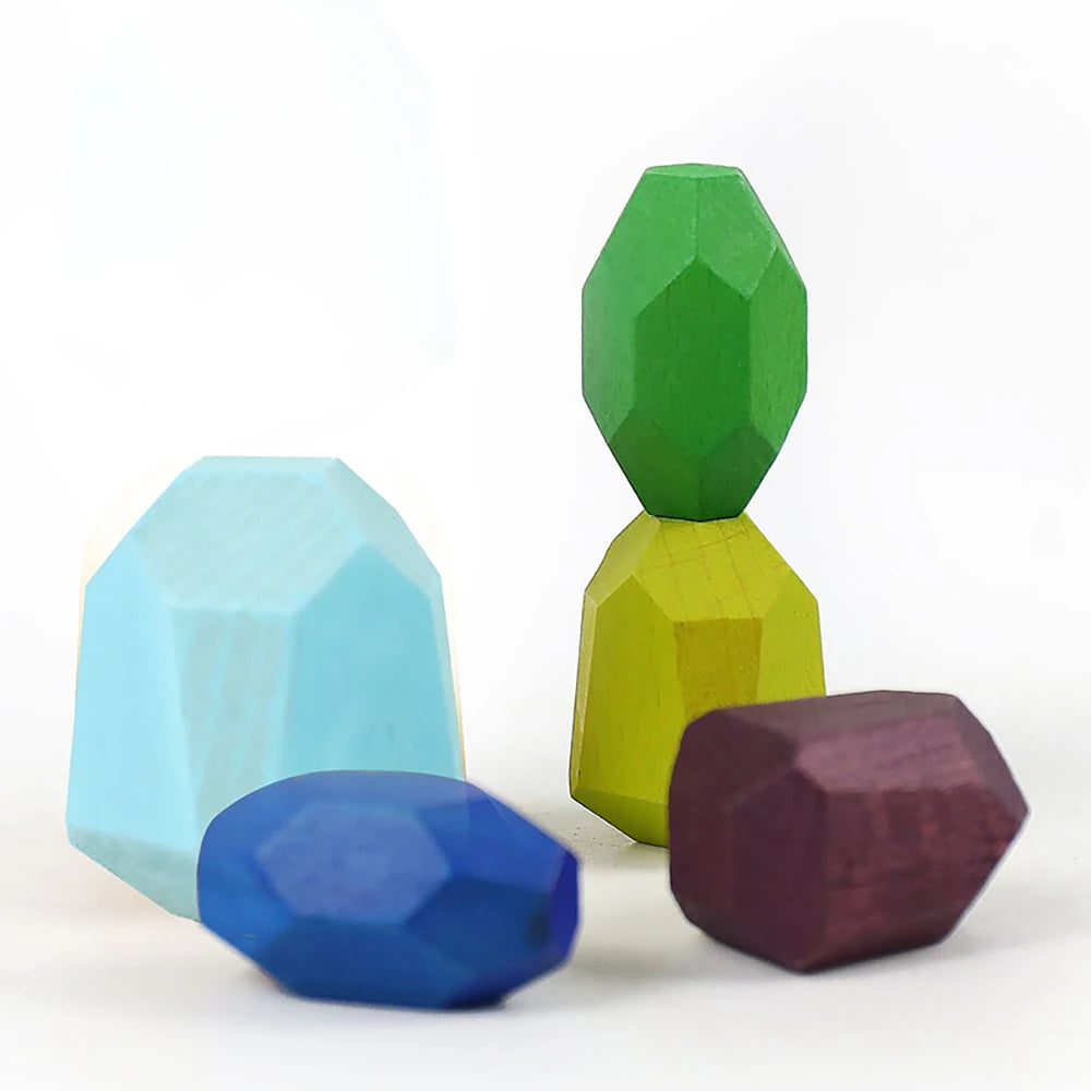 Wooden Stacking Rocks Toy for Kids
