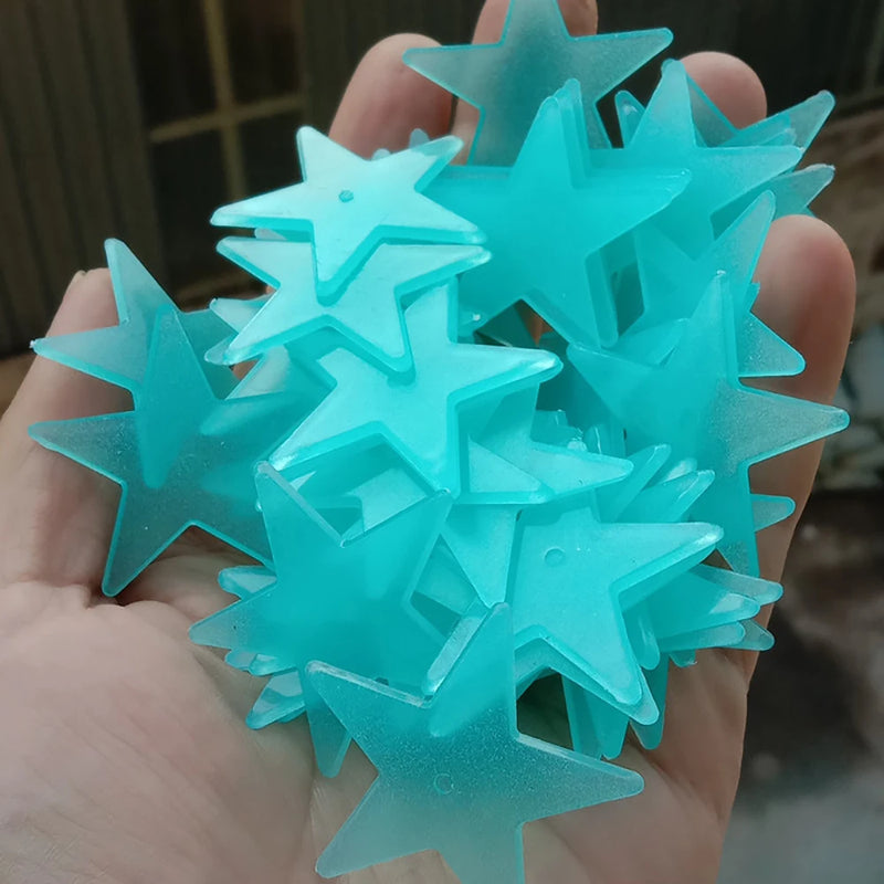 Leuchtende 3D-Sterne & Mond-Wandaufkleber