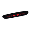 A black brake light sticker featuring a devil eye design with red accents.