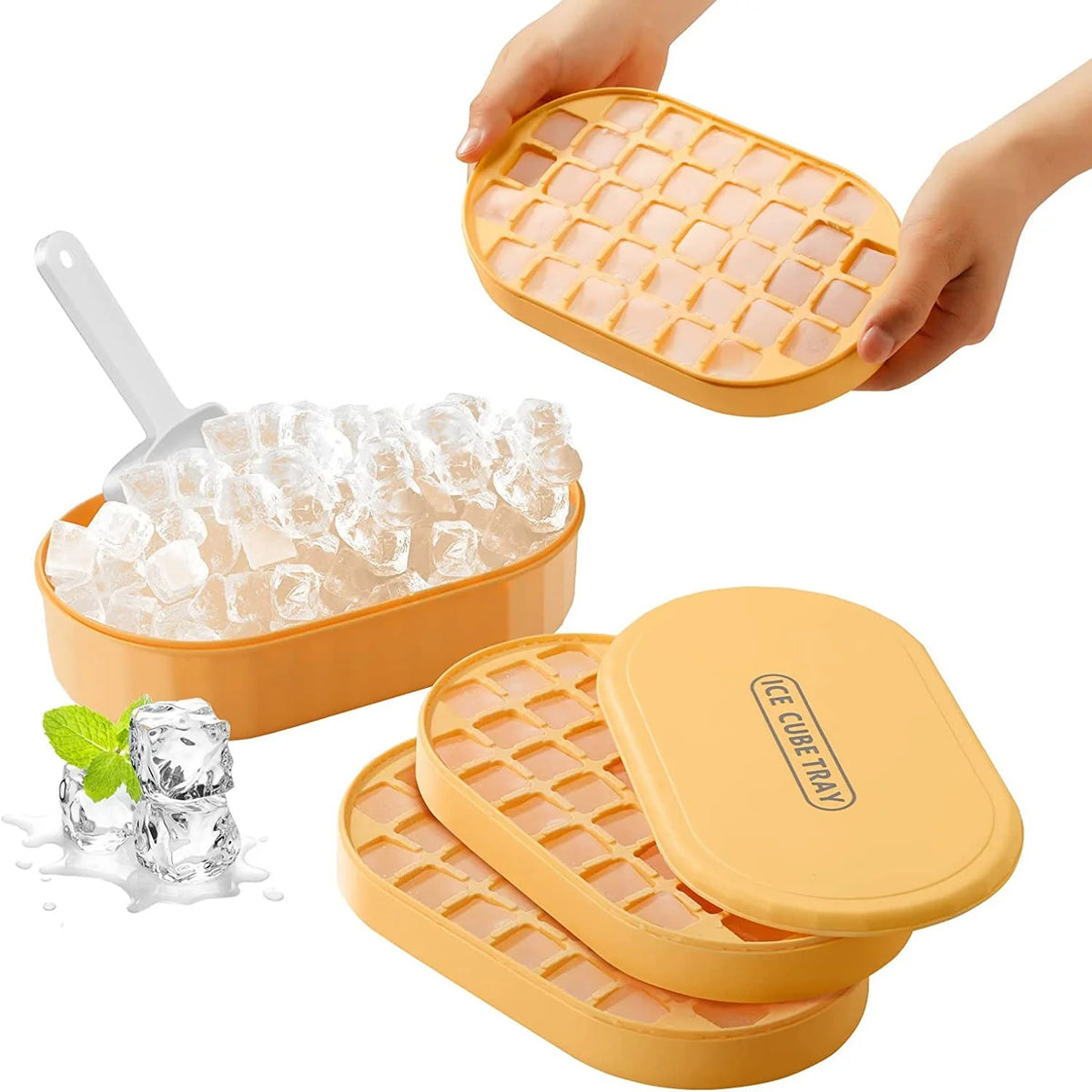 Double Layer Ice Cube Tray with Lid